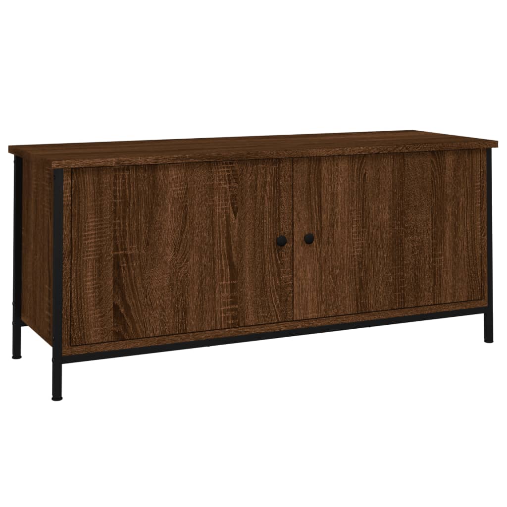 TV-Schrank mit Türen Braun Eiche 102x35x45cm Holzwerkstoff