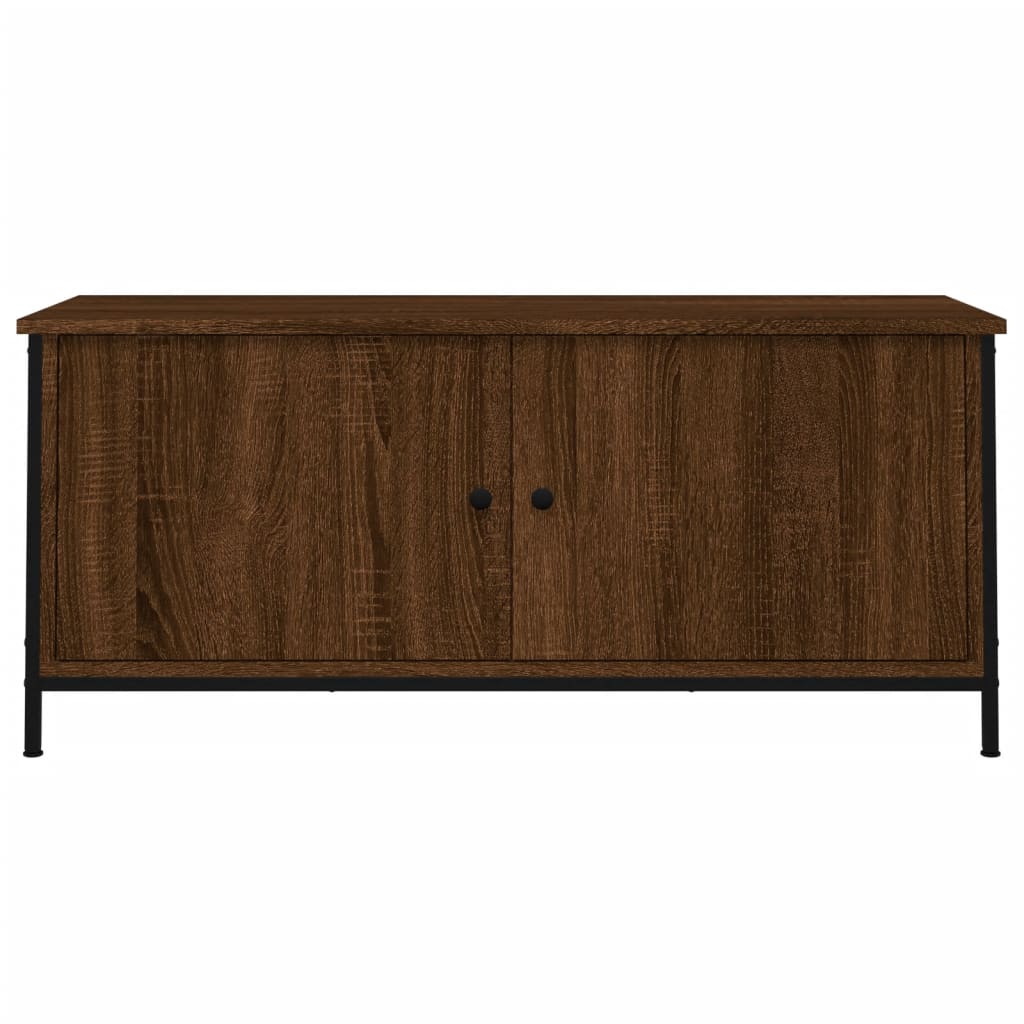 TV-Schrank mit Türen Braun Eiche 102x35x45cm Holzwerkstoff