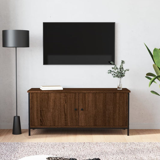 TV-Schrank mit Türen Braun Eiche 102x35x45cm Holzwerkstoff