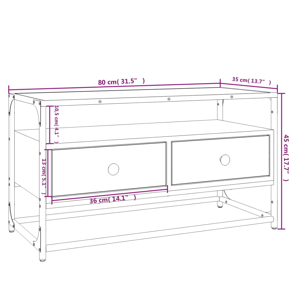 TV-Schrank Grau Sonoma 80x35x45 cm Holzwerkstoff