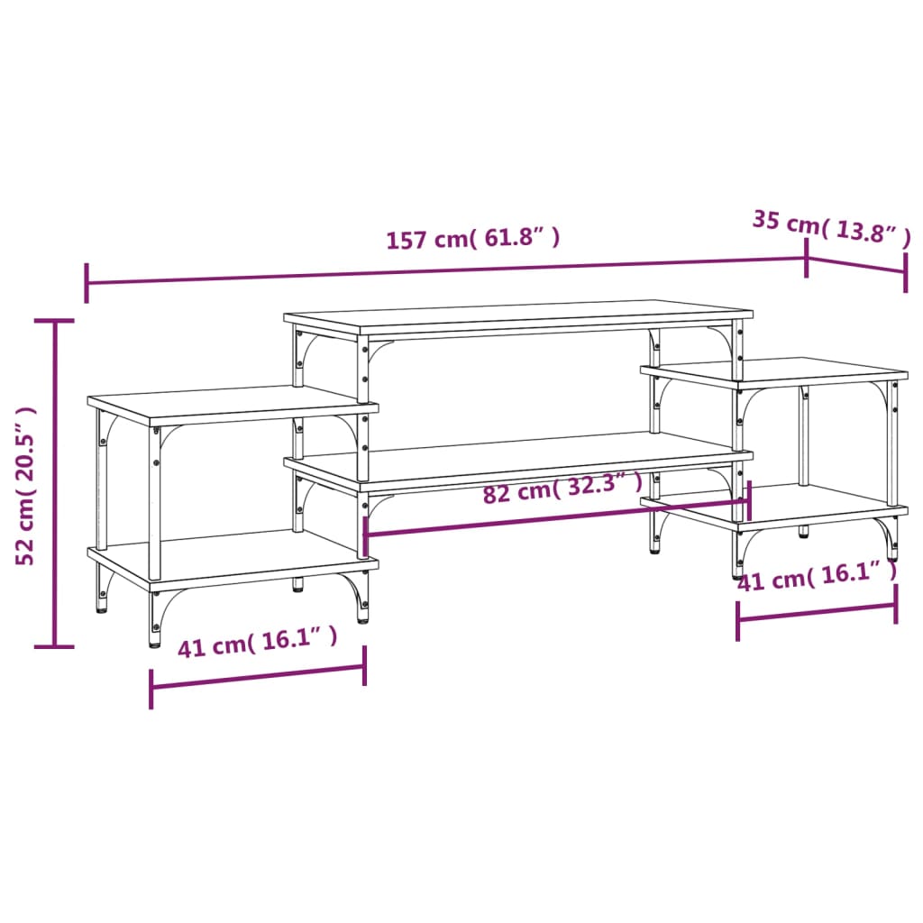 TV-Schrank Schwarz 157x35x52 cm Holzwerkstoff