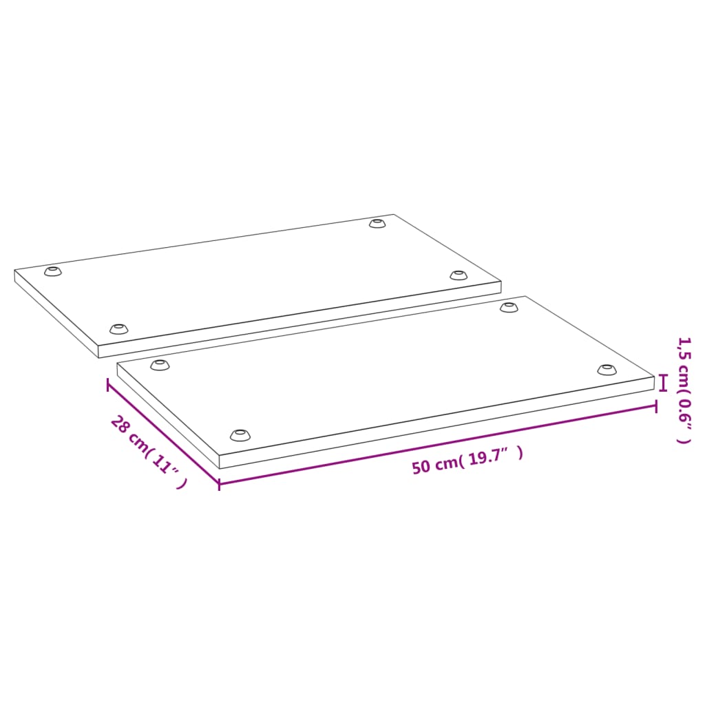 Herdabdeckplatten 2 Stk. 50x28x1,5 cm Bambus