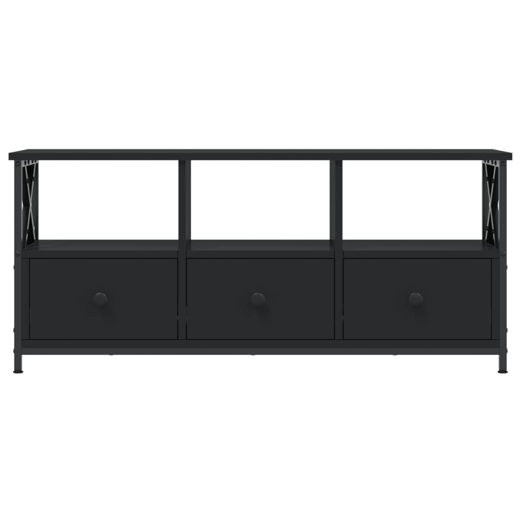 TV-Schrank Schwarz 102x33x45 cm Holzwerkstoff und Eisen