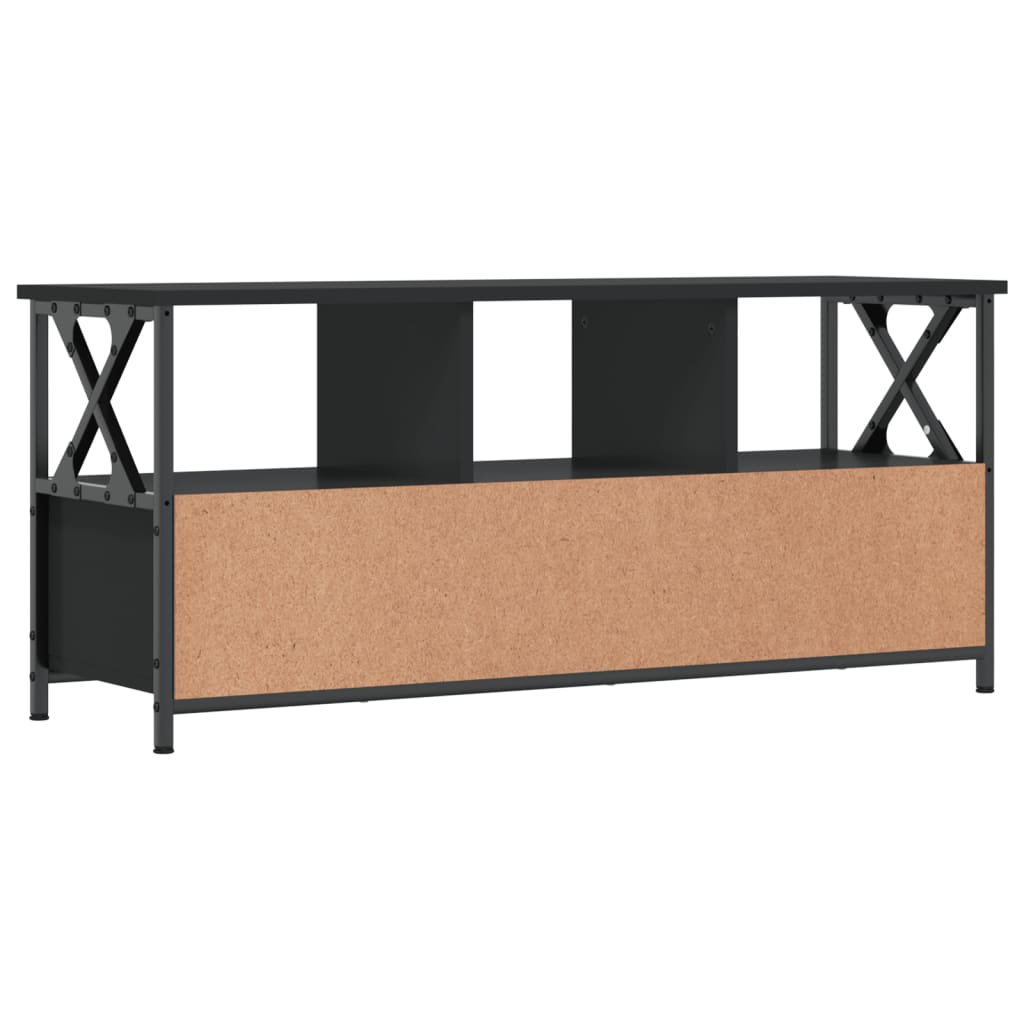 TV-Schrank Schwarz 102x33x45 cm Holzwerkstoff und Eisen