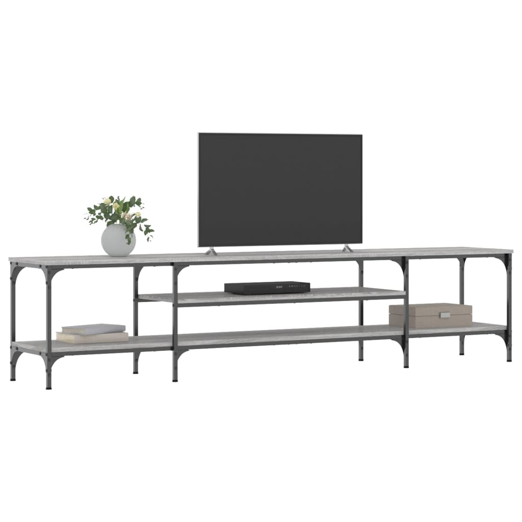 TV-Schrank Grau Sonoma 201x35x45 cm Holzwerkstoff & Eisen