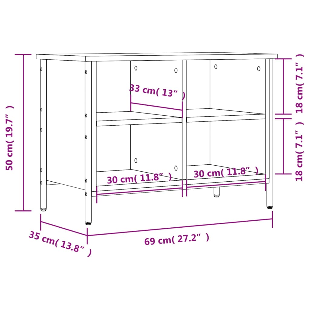 Schuhregal Schwarz 69x35x50 cm Holzwerkstoff