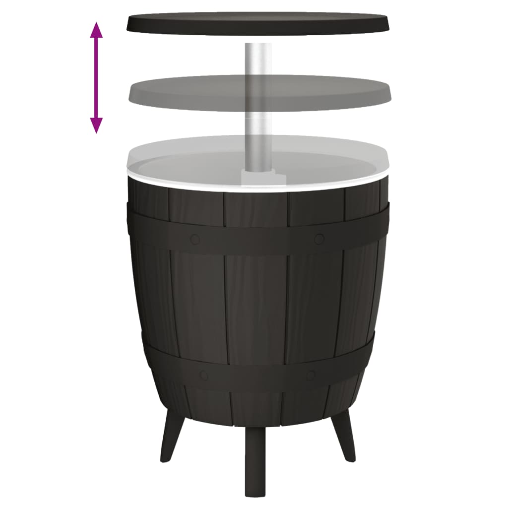 3-in-1 Tisch mit Eiskühler Schwarz Polypropylen