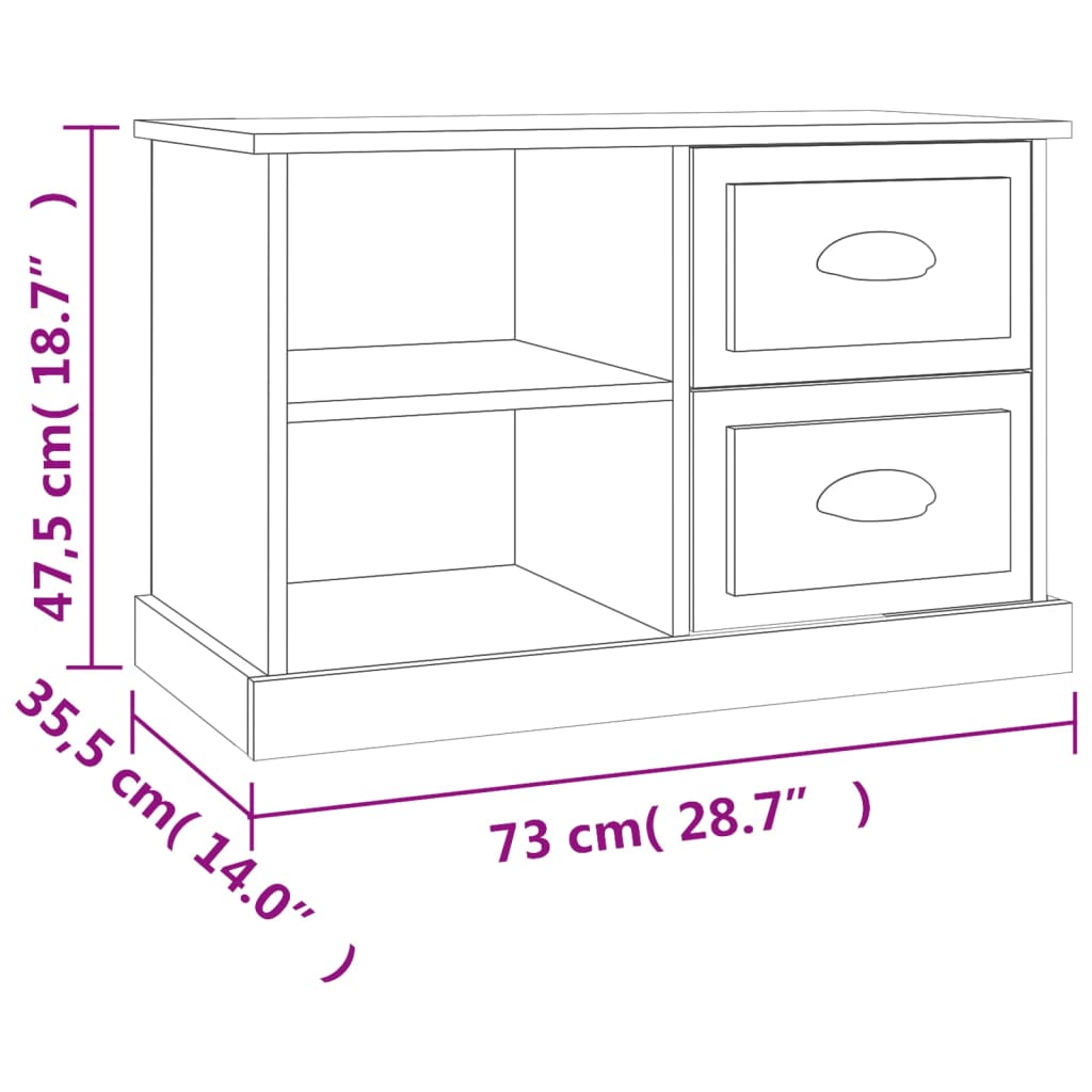 TV-Schrank Weiß 73x35,5x47,5 cm Holzwerkstoff