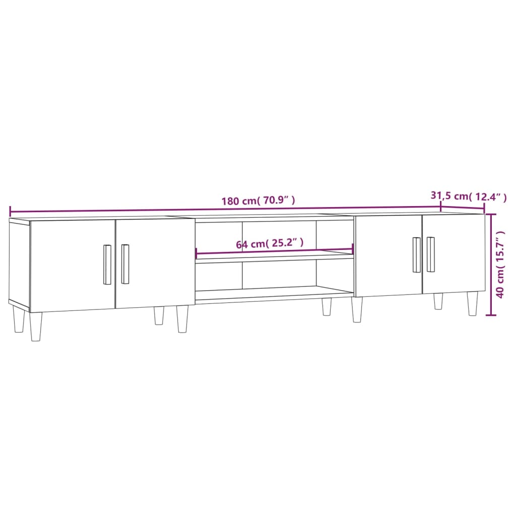 TV-Schrank Sonoma-Eiche 180x31,5x40 cm Holzwerkstoff