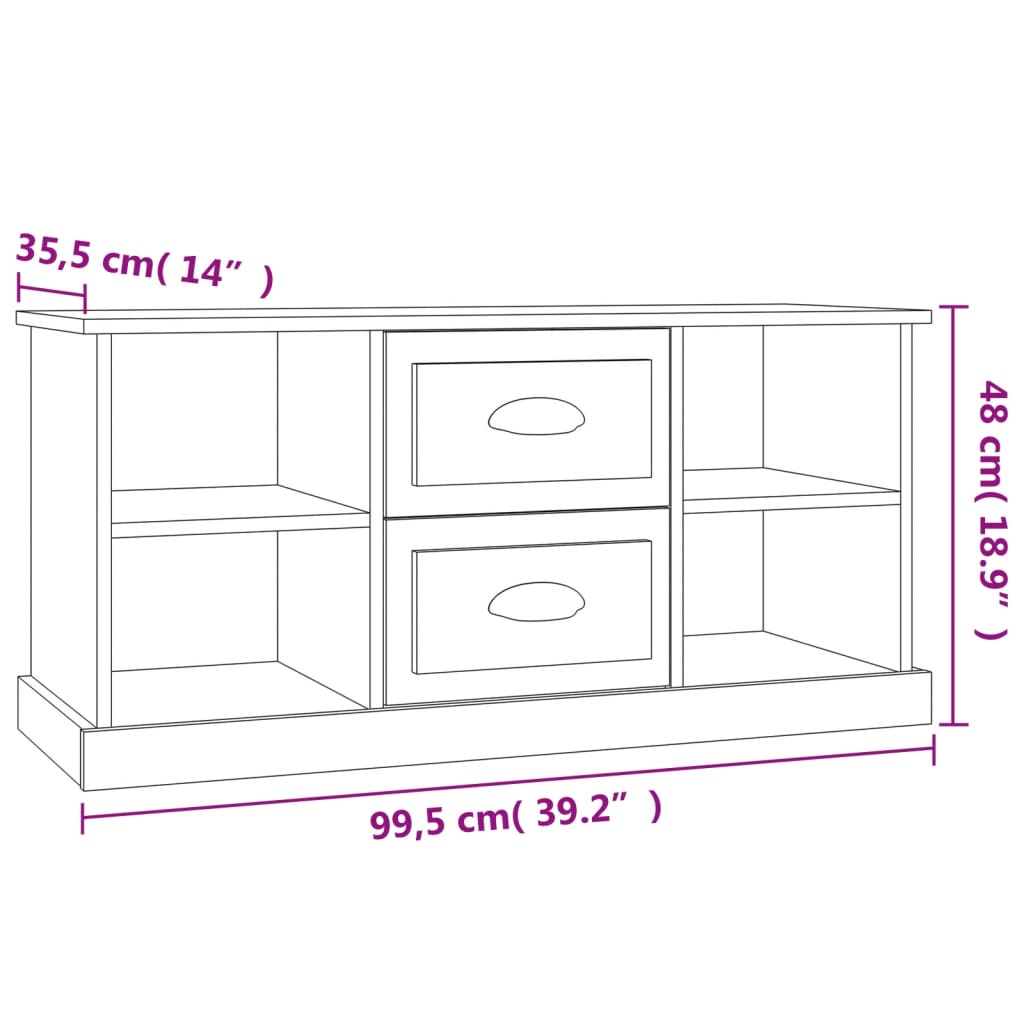 TV-Schrank Weiß 99,5x35,5x48 cm Holzwerkstoff