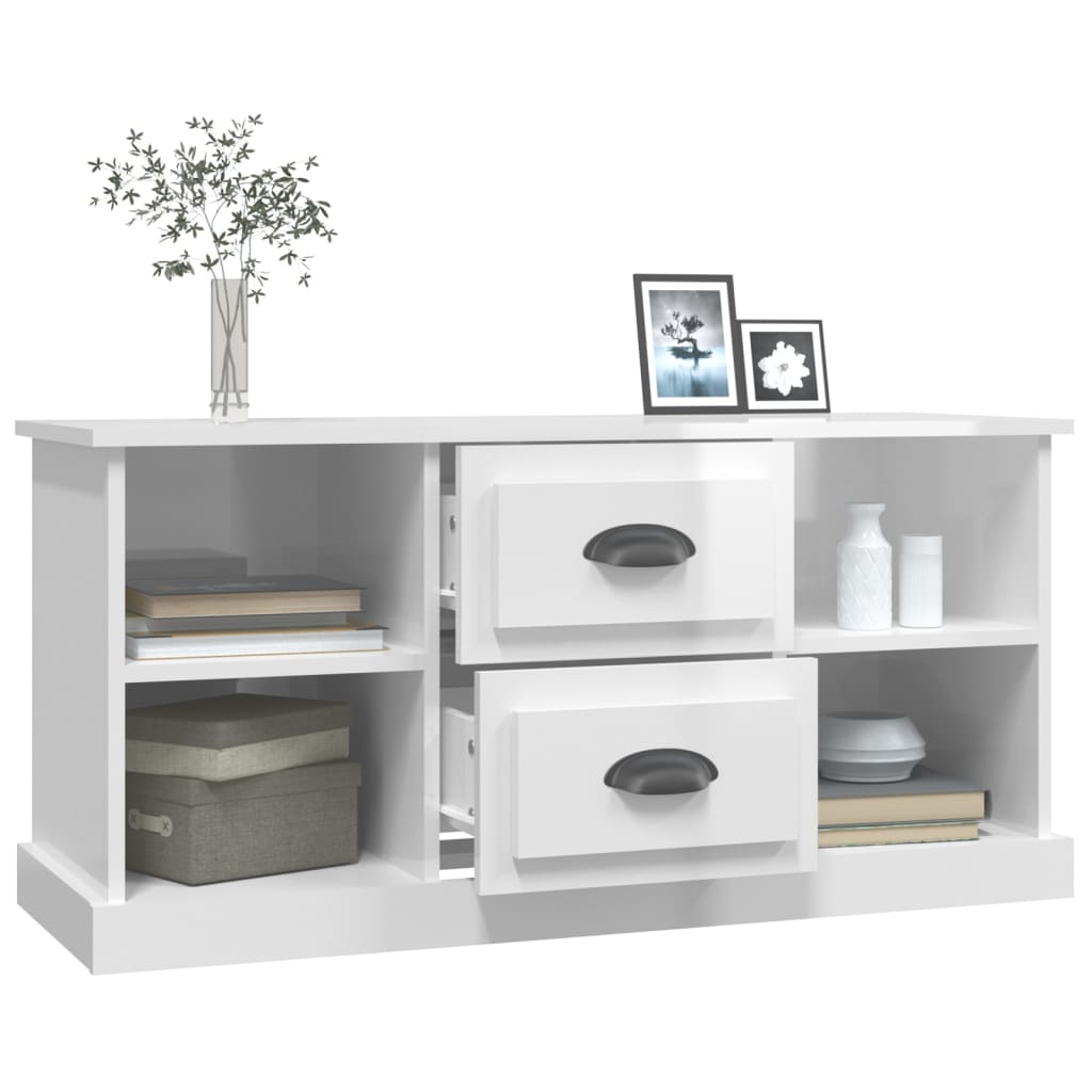 TV-Schrank Hochglanz-Weiß 99,5x35,5x48 cm Holzwerkstoff