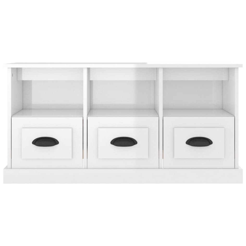 TV-Schrank Hochglanz-Weiß 100x35x50 cm Holzwerkstoff