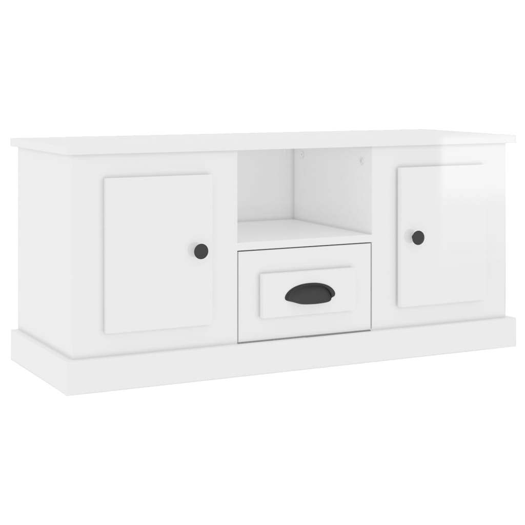 TV-Schrank Hochglanz-Weiß 100x35,5x45 cm Holzwerkstoff