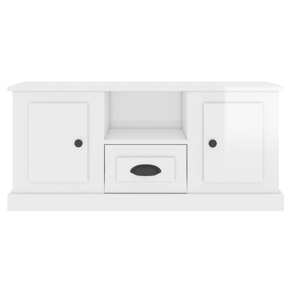 TV-Schrank Hochglanz-Weiß 100x35,5x45 cm Holzwerkstoff