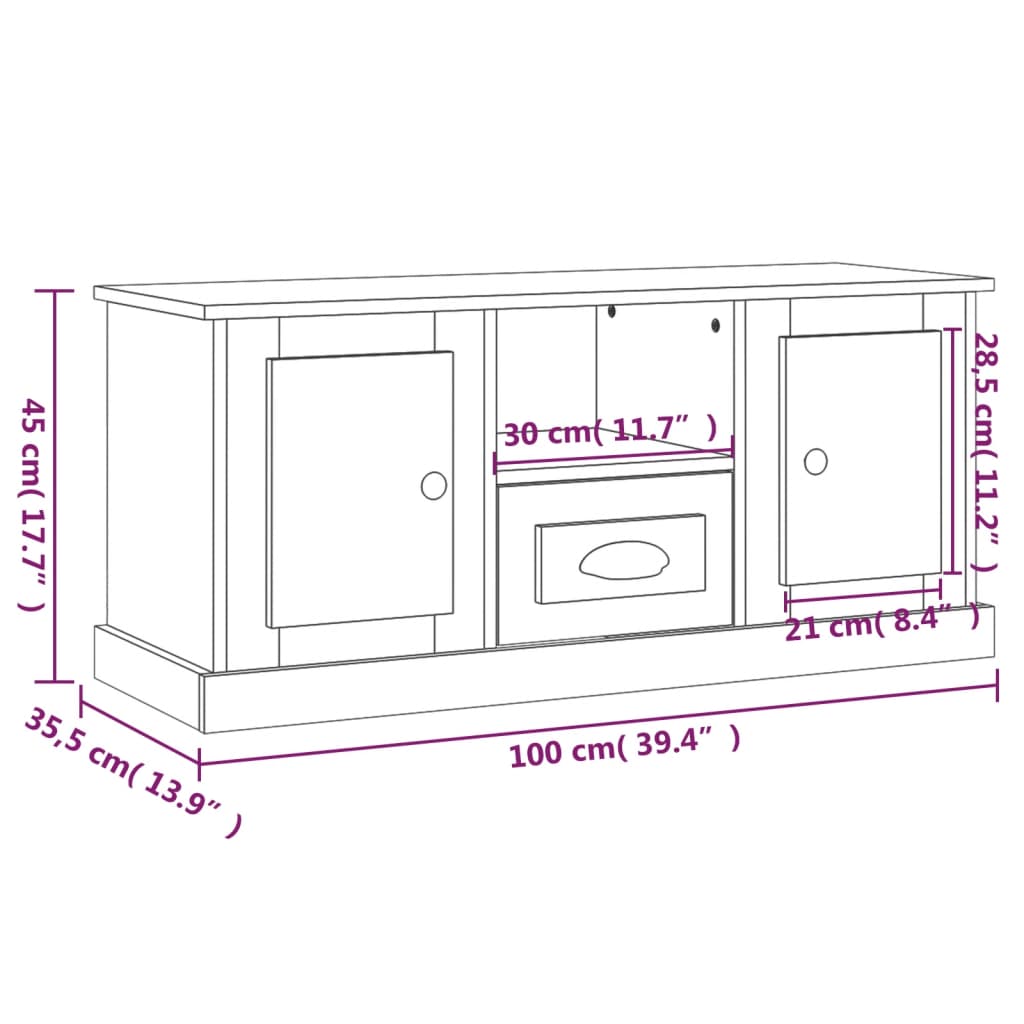 TV-Schrank Sonoma-Eiche 100x35,5x45 cm Holzwerkstoff