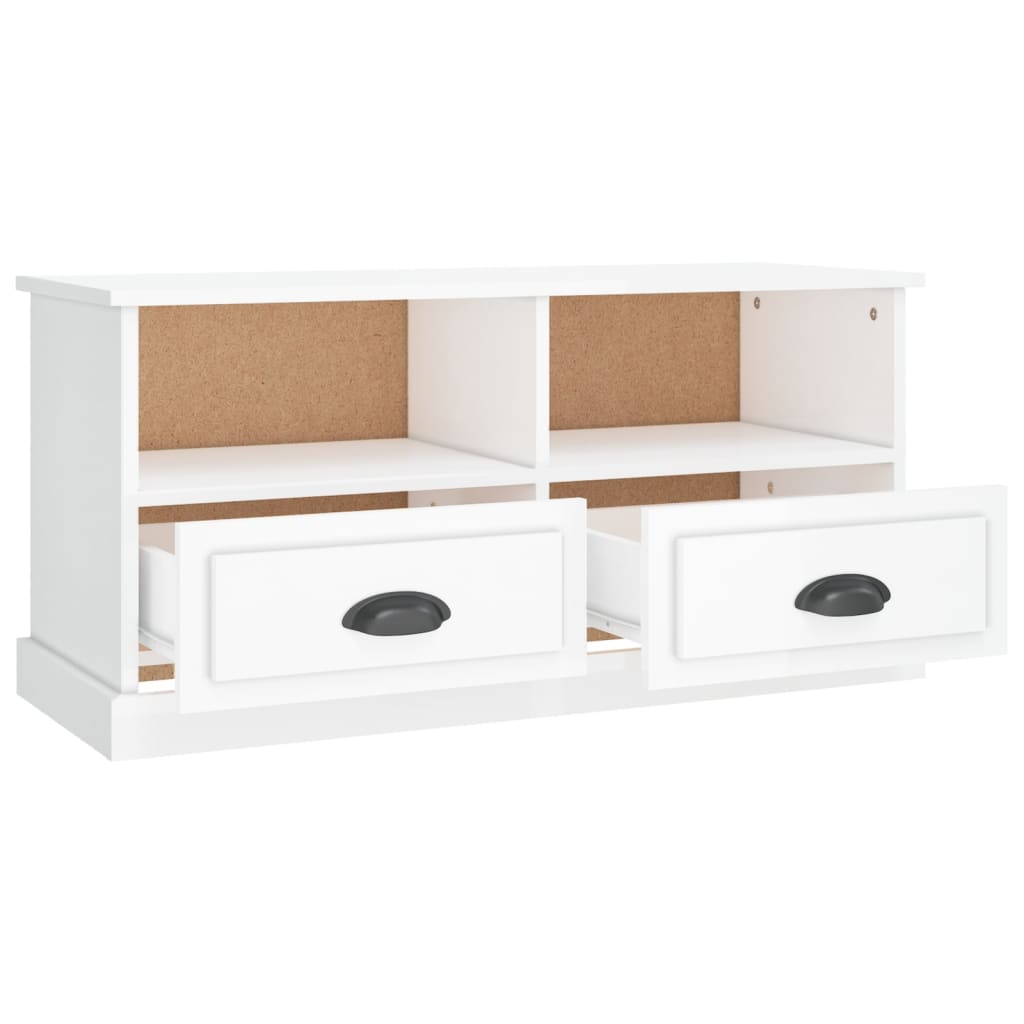 TV-Schrank Hochglanz-Weiß 93x35,5x45 cm Holzwerkstoff