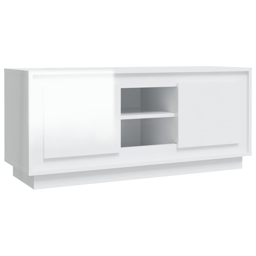 TV-Schrank Hochglanz-Weiß 102x35x45 cm Holzwerkstoff