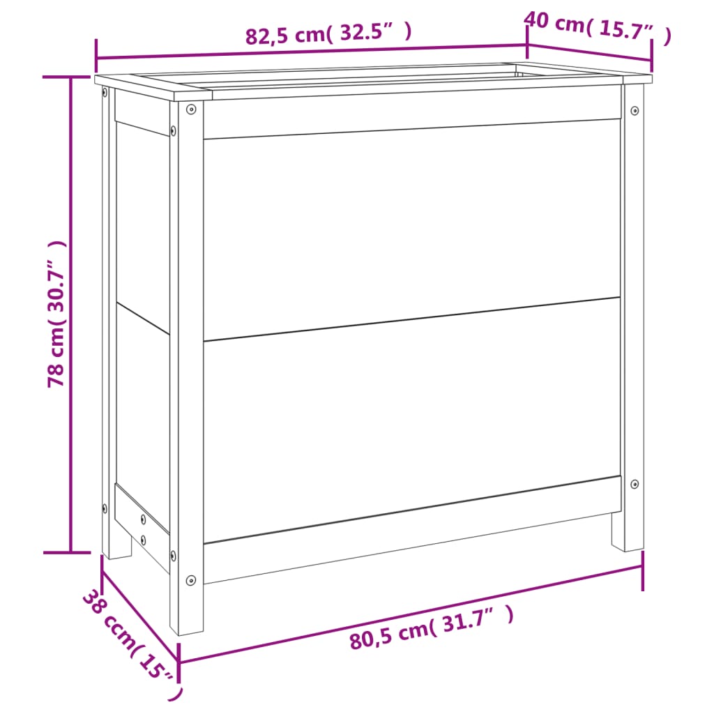 Pflanzkübel 82,5x40x78 cm Massivholz Douglasie