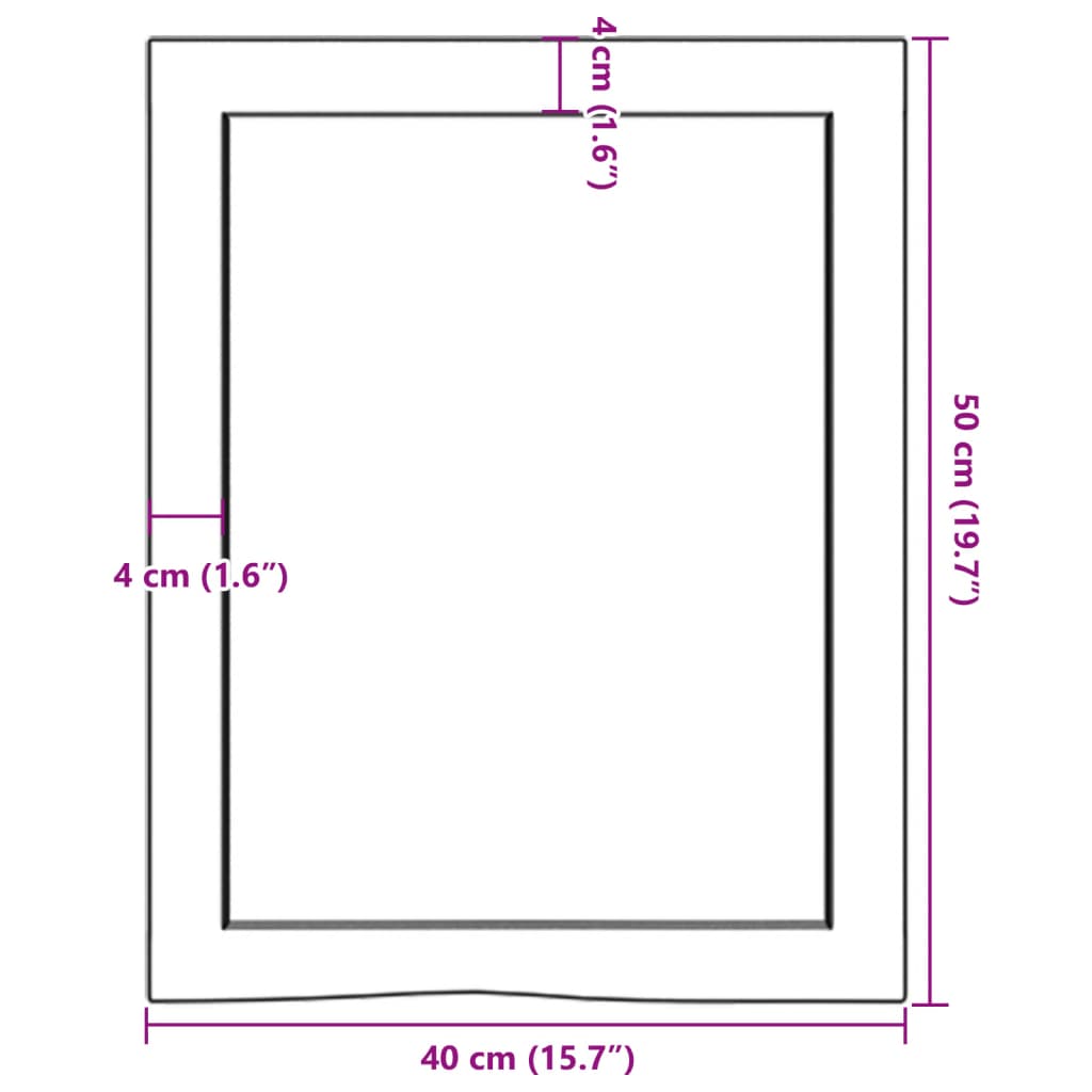 Wandregal 40x50x(2-6) cm Massivholz Eiche Unbehandelt