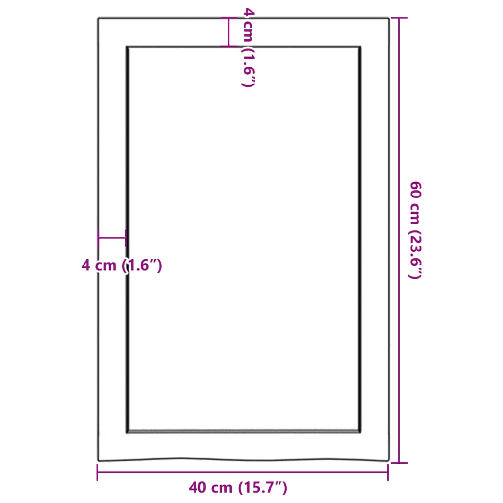 Wandregal 40x60x(2-4) cm Massivholz Eiche Unbehandelt