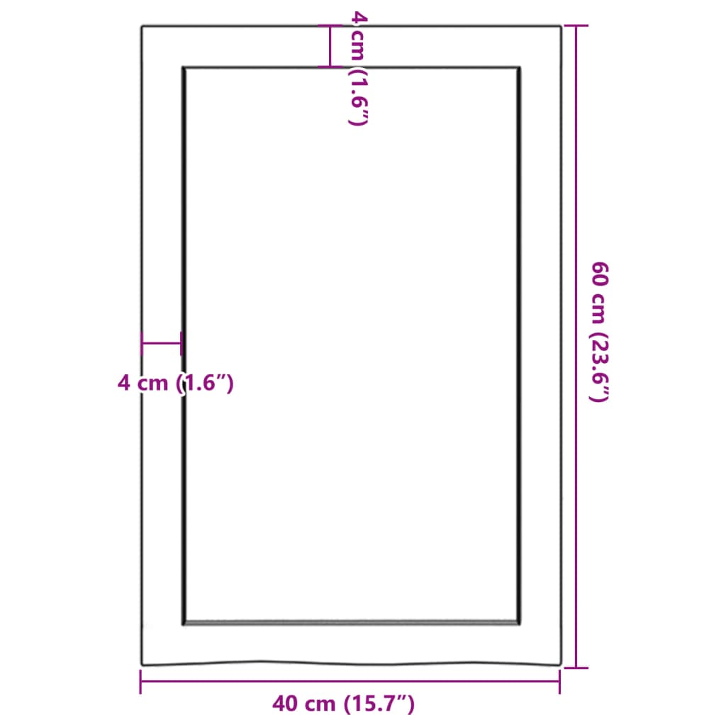 Wandregal 40x60x(2-6) cm Massivholz Eiche Unbehandelt