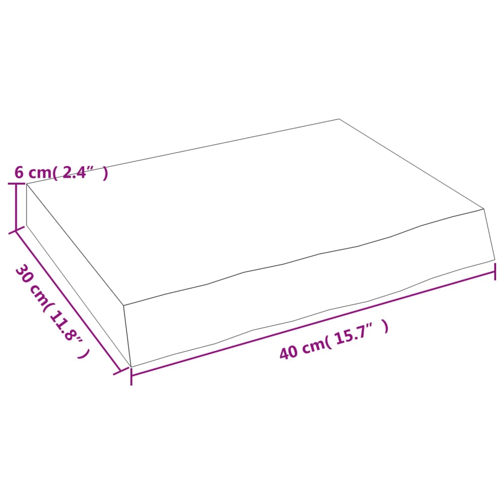 Wandregal Hellbraun 40x30x(2-6) cm Massivholz Eiche Behandelt