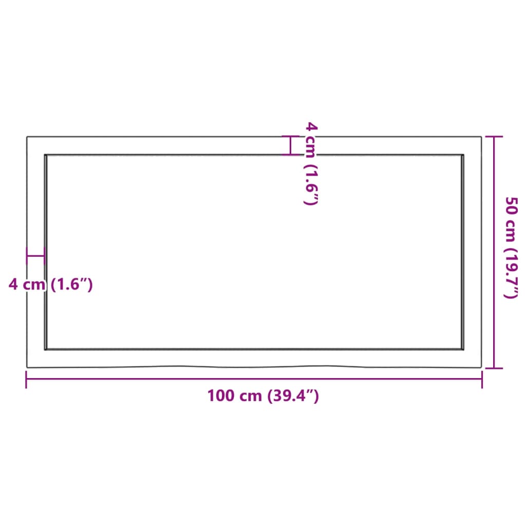 Wandregal Hellbraun 100x50x(2-4) cm Massivholz Eiche Behandelt