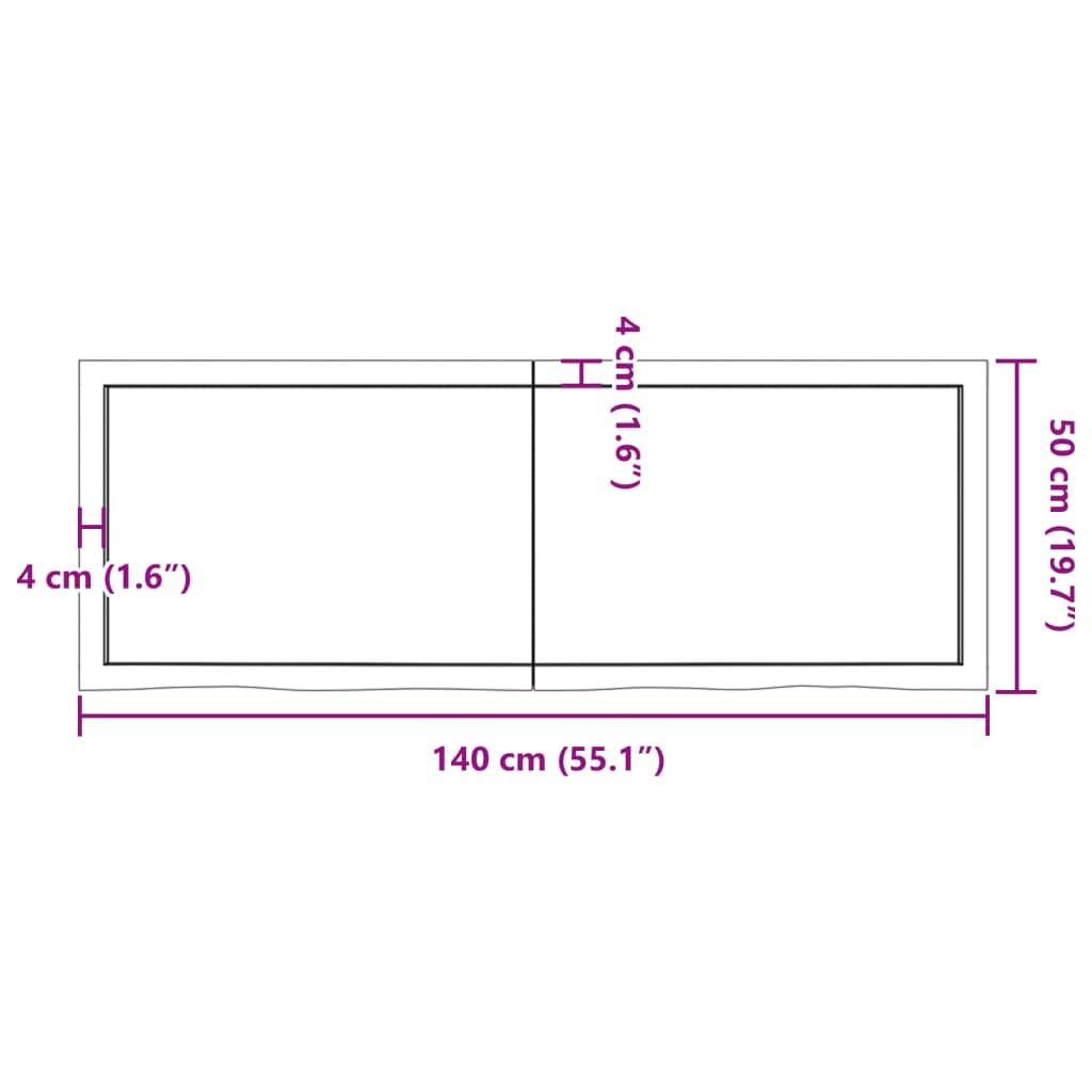 Wandregal Hellbraun 140x50x(2-4) cm Massivholz Eiche Behandelt