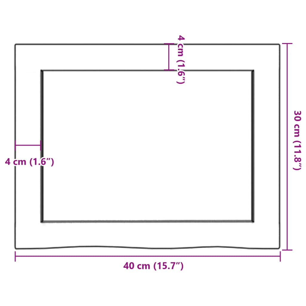 Wandregal Dunkelbraun 40x30x(2-4) cm Massivholz Eiche Behandelt