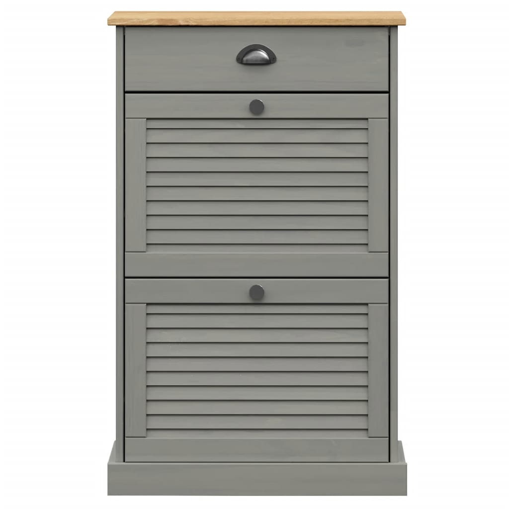 Schuhschrank VIGO 60x35x96 cm Grau Massivholz Kiefer