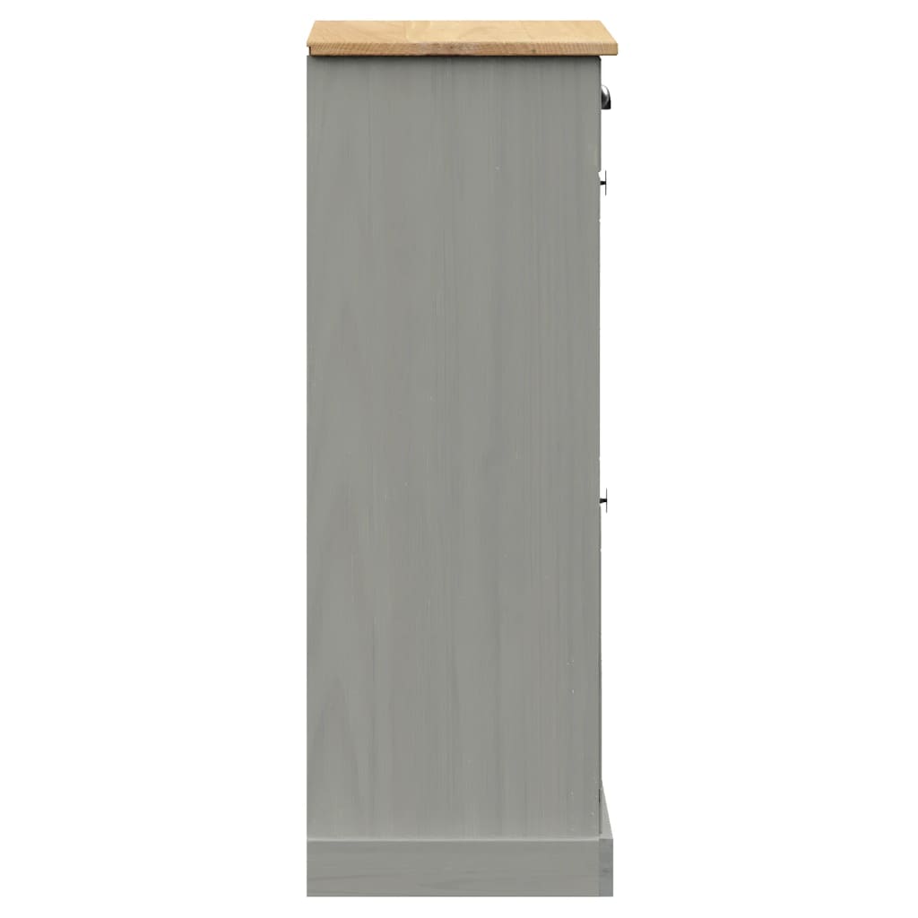 Schuhschrank VIGO 60x35x96 cm Grau Massivholz Kiefer