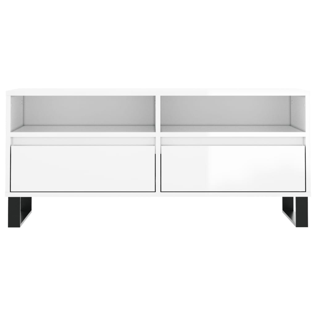 TV-Schrank Hochglanz-Weiß 100x34,5x44,5 cm Holzwerkstoff