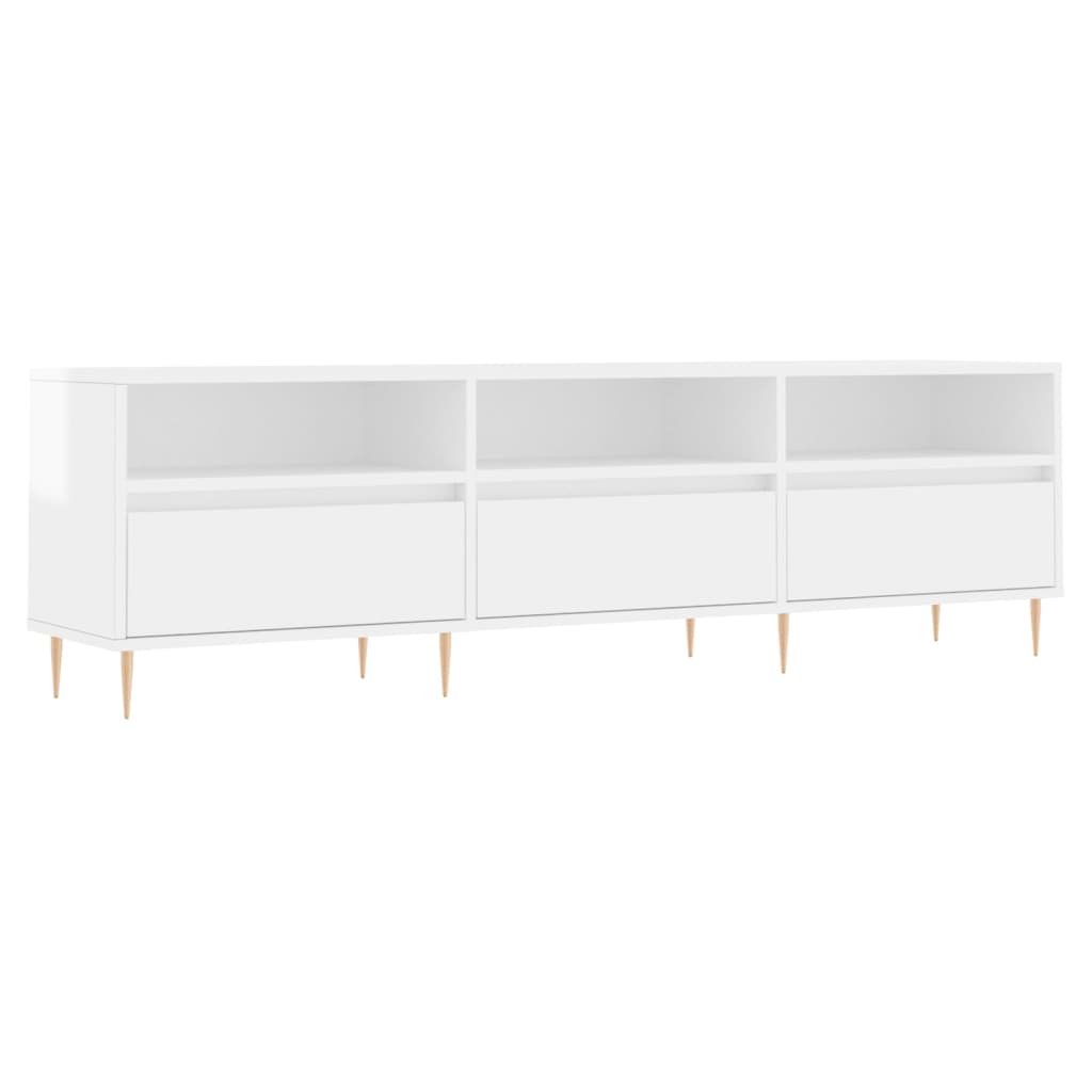 TV-Schrank Hochglanz-Weiß 150x30x44,5 cm Holzwerkstoff