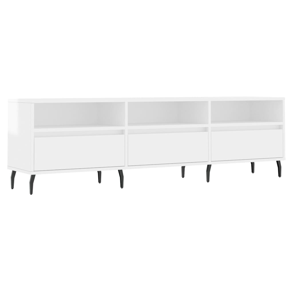 TV-Schrank Hochglanz-Weiß 150x30x44,5 cm Holzwerkstoff