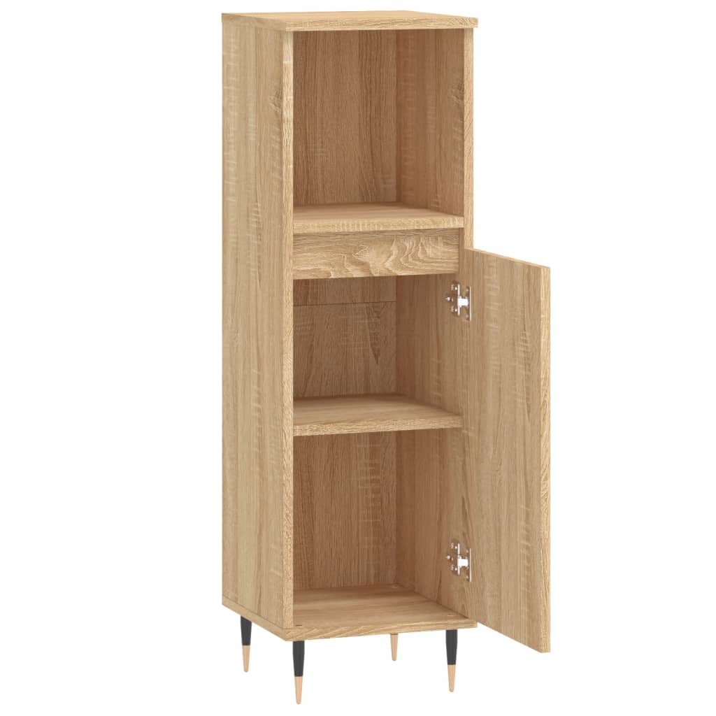 Badschrank Sonoma-Eiche 30x30x100 cm Holzwerkstoff