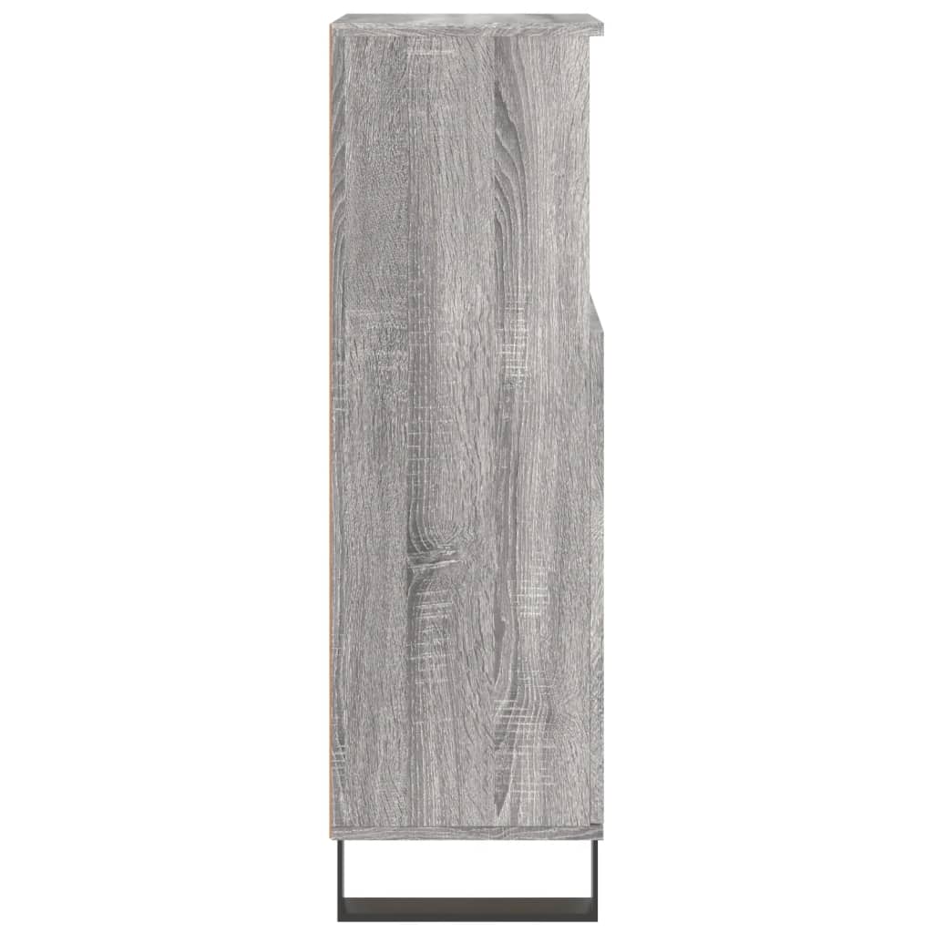 Badschrank Grau Sonoma 30x30x100 cm Holzwerkstoff