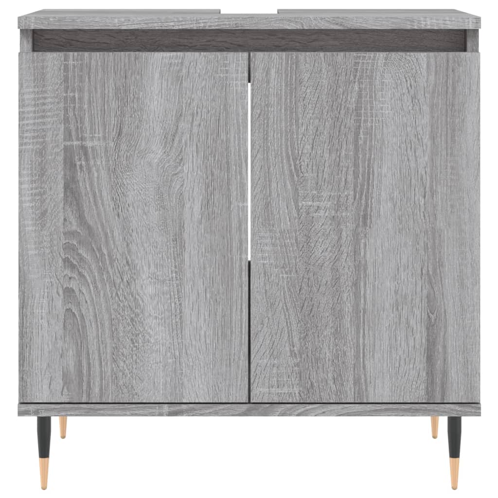 Badschrank Grau Sonoma 58x33x60 cm Holzwerkstoff