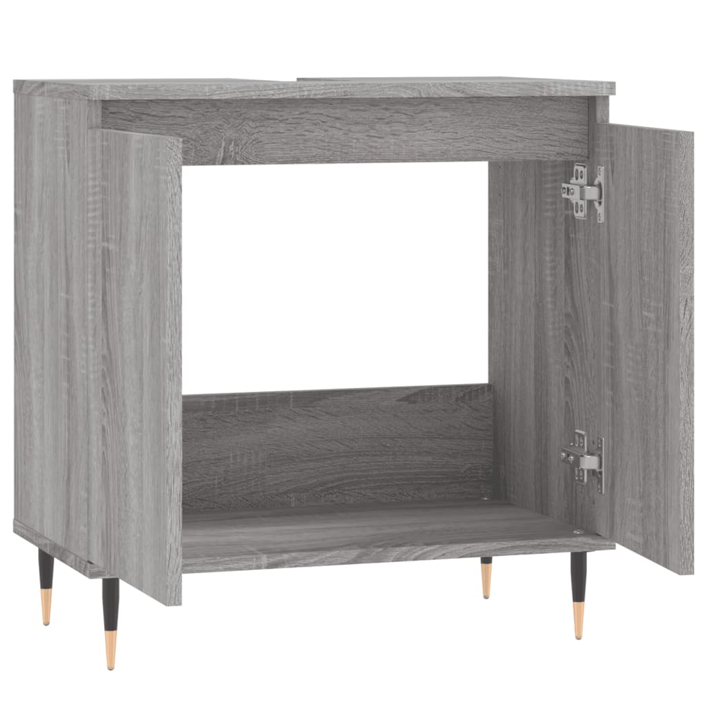 Badschrank Grau Sonoma 58x33x60 cm Holzwerkstoff