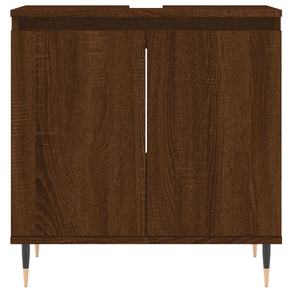 Badschrank Braun Eichen-Optik 58x33x60 cm Holzwerkstoff