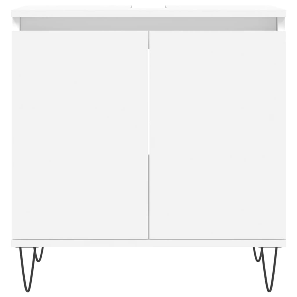 Badezimmerschrank Weiß 58x33x60 cm Holzwerkstoff