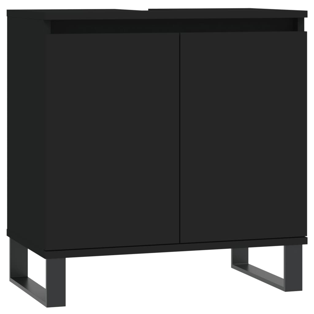 Badschrank Schwarz 58x33x60 cm Holzwerkstoff