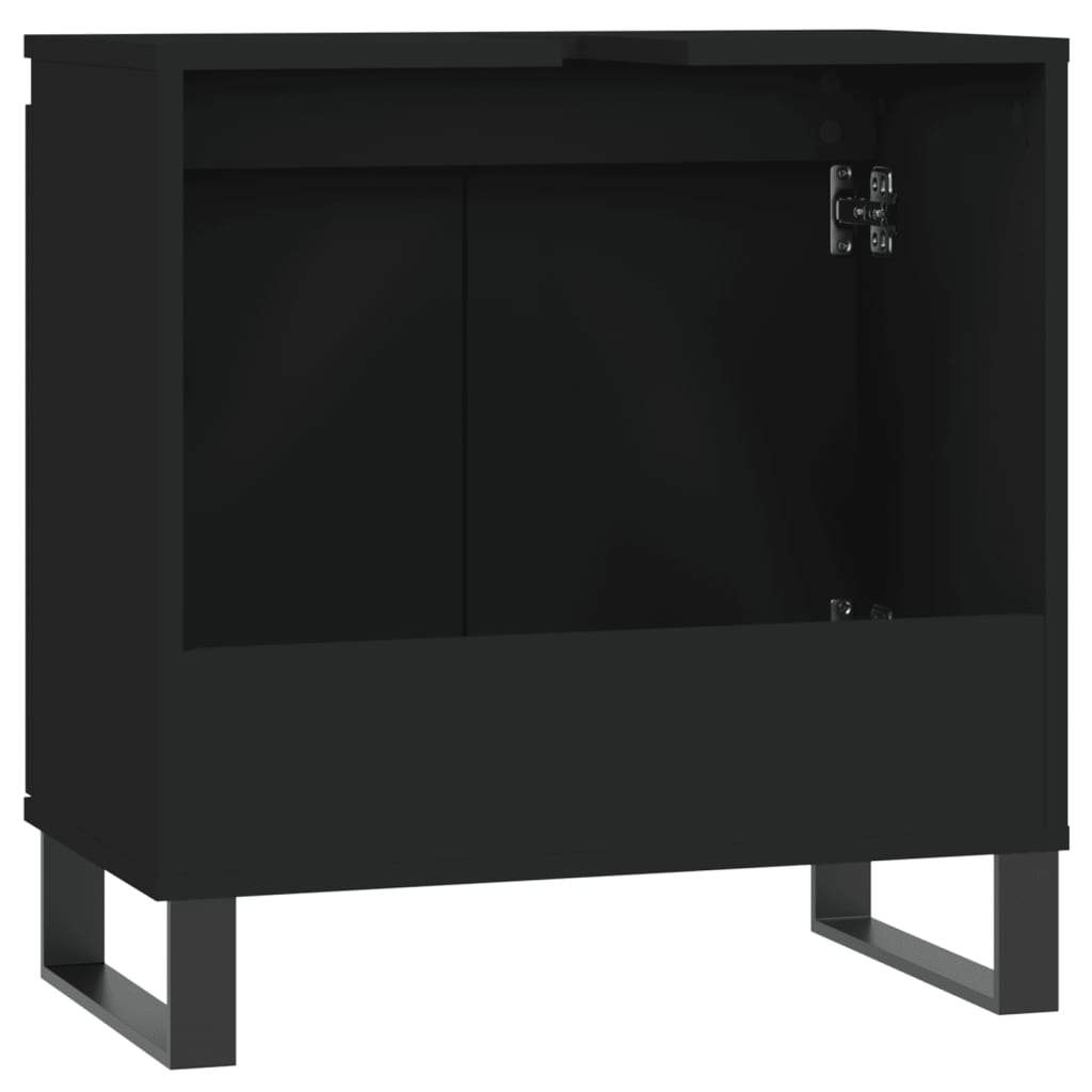 Badschrank Schwarz 58x33x60 cm Holzwerkstoff