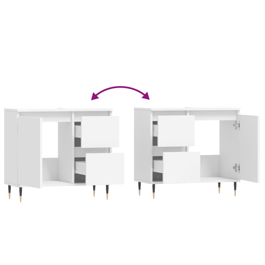 Badschrank Weiß 65x33x60 cm Holzwerkstoff