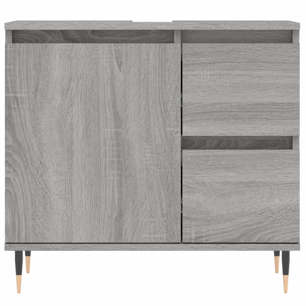 Badschrank Grau Sonoma 65x33x60 cm Holzwerkstoff