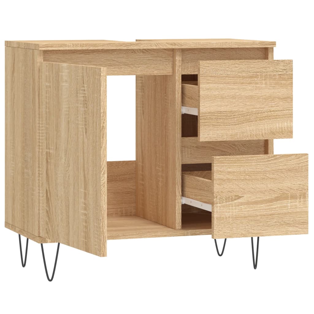 Badschrank Sonoma-Eiche 65x33x60 cm Holzwerkstoff