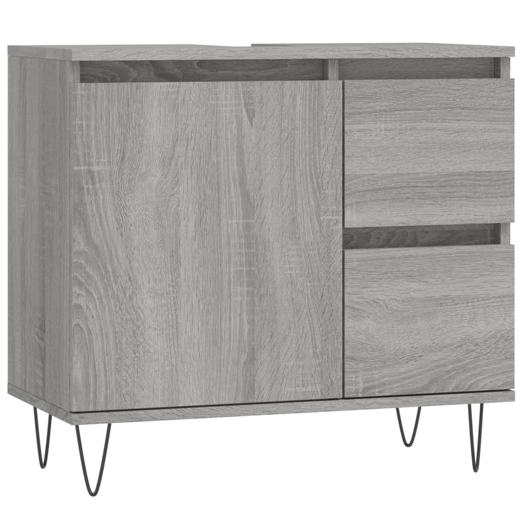 Badschrank Grau Sonoma 65x33x60 cm Holzwerkstoff