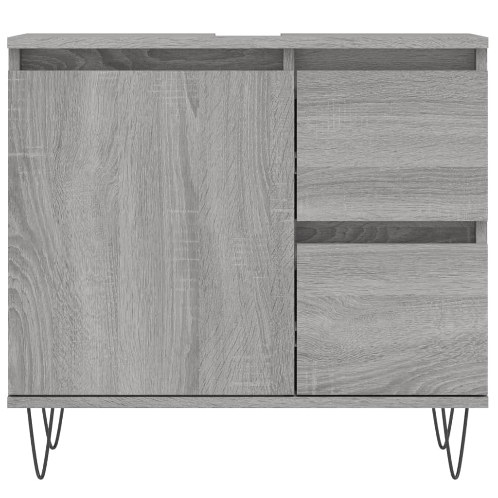 Badschrank Grau Sonoma 65x33x60 cm Holzwerkstoff