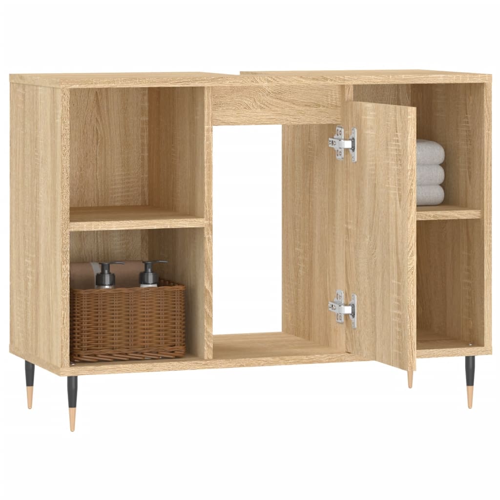 Badschrank Sonoma-Eiche 80x33x60 cm Holzwerkstoff