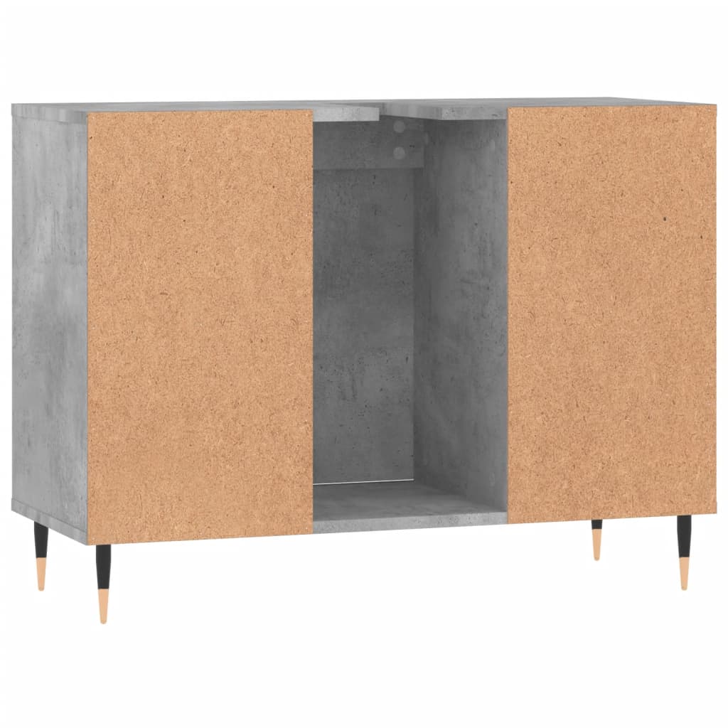 Badschrank Betongrau 80x33x60 cm Holzwerkstoff