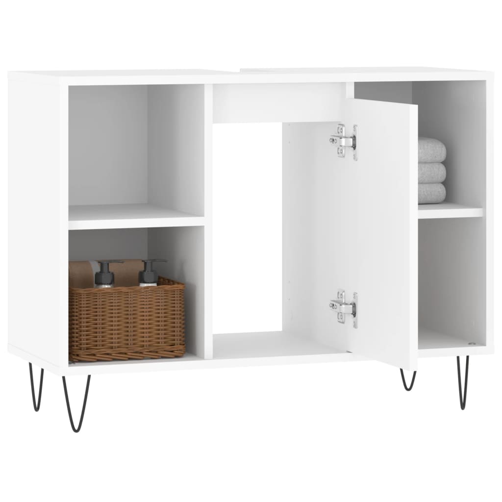 Badschrank Weiß 80x33x60 cm Holzwerkstoff